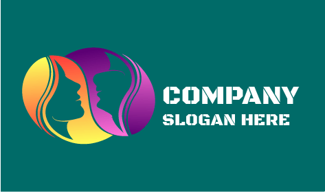 Logo Salon Pewarna Rambut Mengkilap