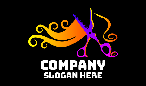 Logo Salon Rambut Purple Shears