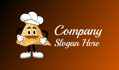 Logotipo De Samosa Com Bigode Marrom