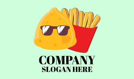 Logótipo De Desenho Animado De Batatas Fritas Samosa