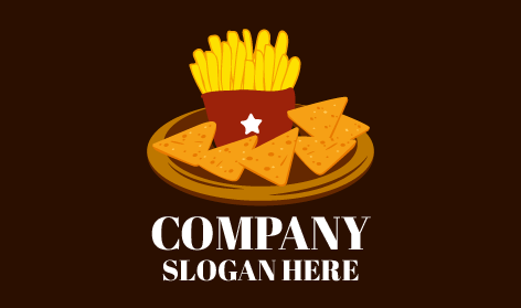 Logotipo De Batata Frita Samosa Decorada