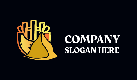 Logótipo De Batatas Fritas Samosa Douradas