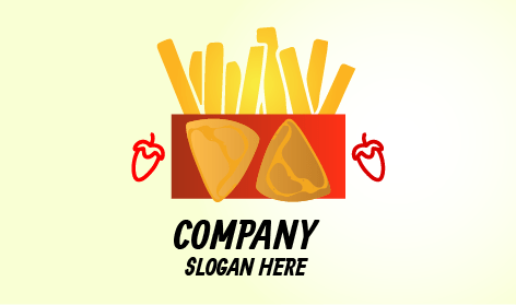 Logótipo De Batatas Fritas Samosa Com Pimentos Vermelhos