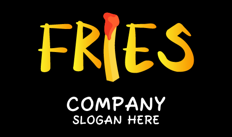 Savory Fries Typography Logo