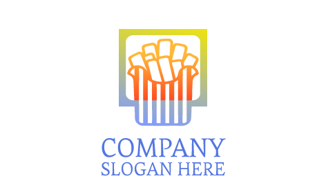 Logótipo Do Pedido De Batatas Fritas Embrulhadas