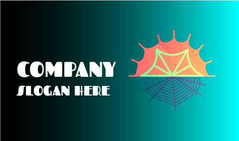 Logo d'araignée en toile d'araignée bleue