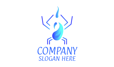 Logo D'araignée Gouttelette Bleue