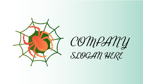 Logo D'araignée En Toile Vert Foncé