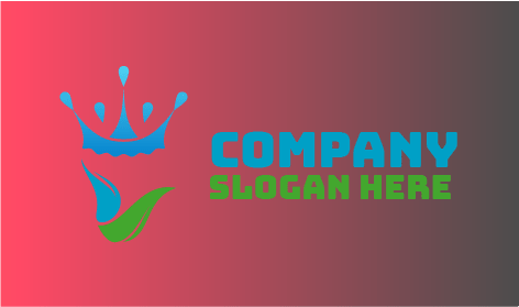 Droplet Crowned Spring Leaves Logo