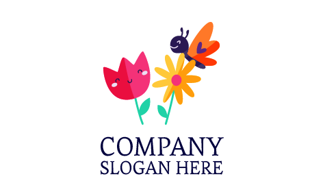 Orange Wing Butterfly Spring Logo