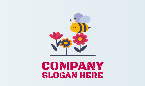 Smiley Honeybee Spring Logo
