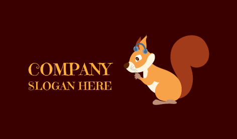 Blue Headphone Squirrel Logo