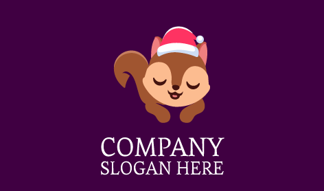 Christmas Celebration Squirrel Logo