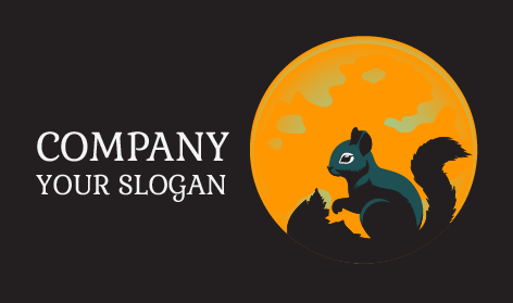 Curious Squirrel Silhouette Logo