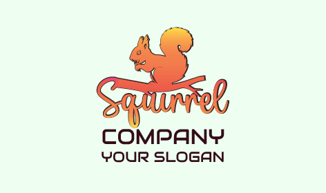 Logotipo Fofo De Esquilo Laranja