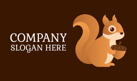 Drawing Brown Squirrel Logo