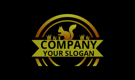 Green Squirrel Silhouette Logo