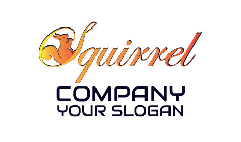 Orange Squirrel Wordmark Logo