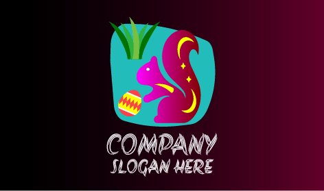 Purple Frolicking Squirrel Logo