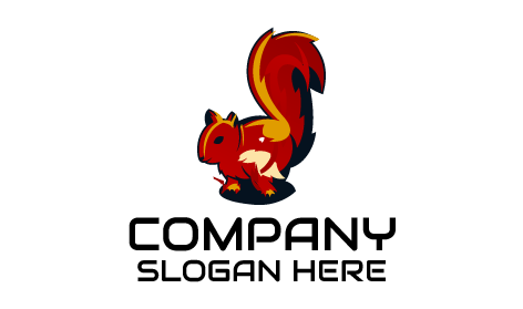 Logo Tupai Warna Merah Tua