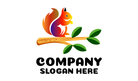 Işıltılı Renkli Sincap Logosu