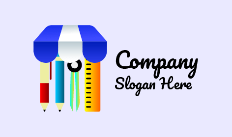 Logotipo De Papelería De Toldo Azul