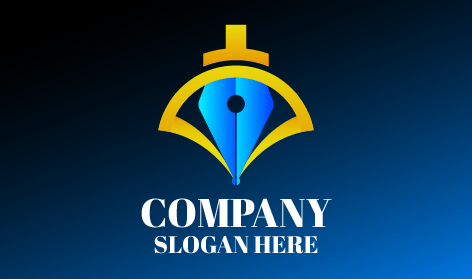 Logotipo De Papelería Con Punta Azul