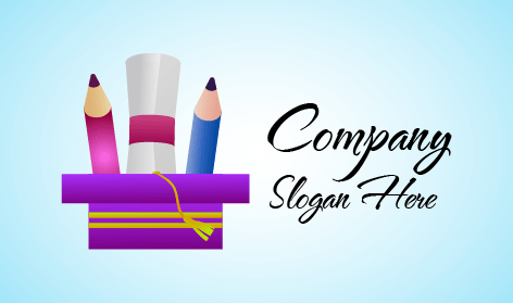 Logotipo De Papelería De Birrete De Graduación Morado