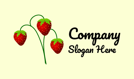 Logotipo Estético De Fresa Roja