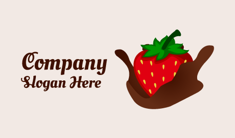 Logotipo De Fresa Con Salpicadura De Chocolate