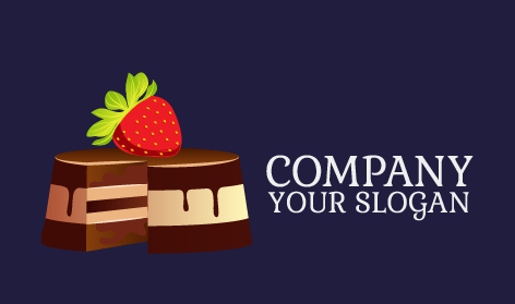 Logotipo De Pastel De Chocolate Y Fresa