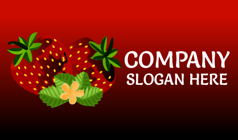 Lezzetli Çilek Meyve Logosu