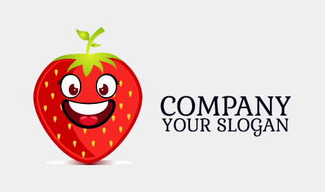 Logotipo De Mascota De Fresa Encantada