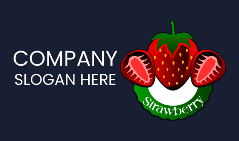 Devasa İkiye Bölünmüş Çilek Logosu