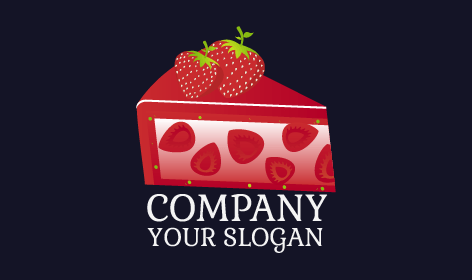 Logotipo De Pastel De Fresa Fresca