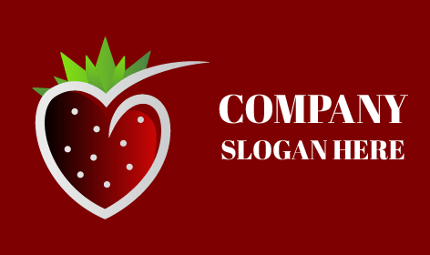 Bordo Çilek Kalp Logosu