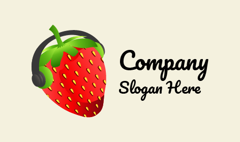 Logotipo Minimalista De Auriculares De Fresa