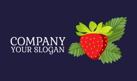 Logotipo De Fresa Orgánica Deliciosa