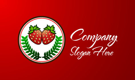 Logo Pertanian Stroberi Organik