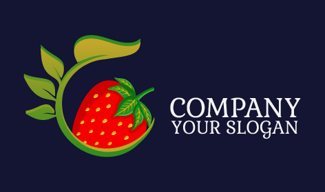 Logotipo De Germinación De Fresas Orgánicas