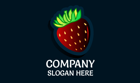 Dolgun Çilek Meyve Logosu