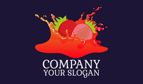 Logotipo De Salpicadura De Fresa Pulposa