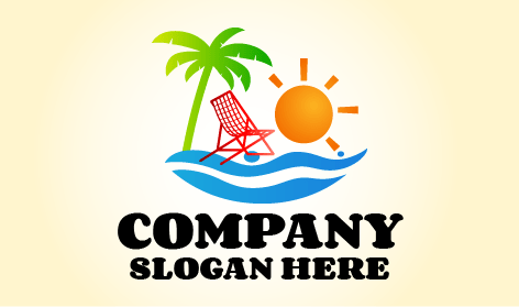 Logo Musim Panas Di Tepi Pantai