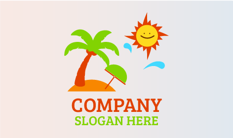 Logo Musim Panas Matahari Kuning Berseri