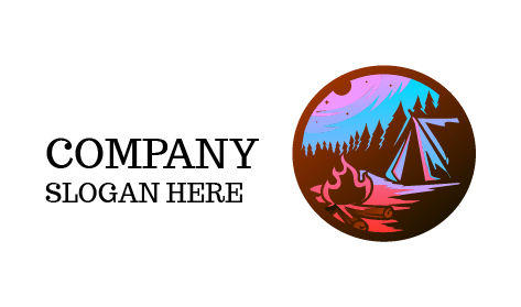 Logotipo De Verano De Camping Hoguera