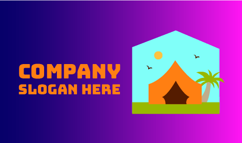 Orangefarbenes Zeltklappen-Sommerlogo