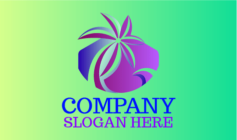 Logotipo De Verano De Palmera Morada