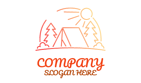 Rotes Camping Sommerlogo