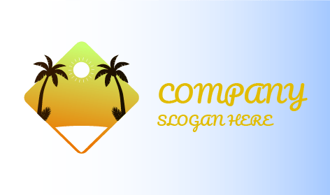 Logo Für Den Strand Bei Sonnenuntergang Im Sommer