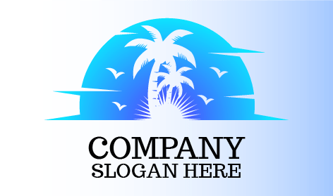 Sommersonnenschein Kokosnussbaum Logo